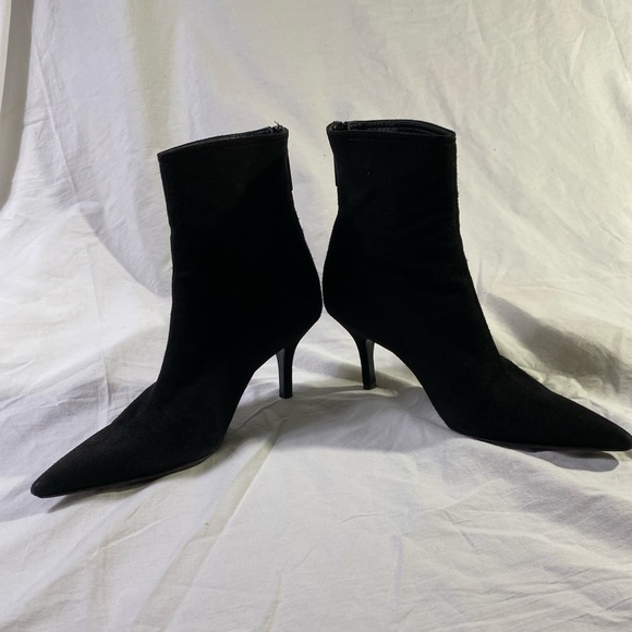 Helmet Lang Size 37 Stiletto Suede Ankle Boots Black - Picture 1 of 7